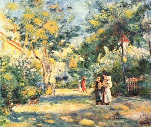 A Garden in Montmartre by Oil Painting Reproduction