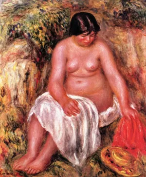 Bather in a Landscape also known as Nude with a Straw Hat