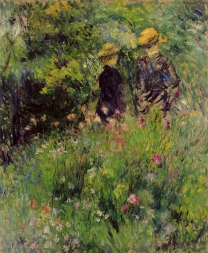 Conversation in a Rose Garden by Oil Painting Reproduction