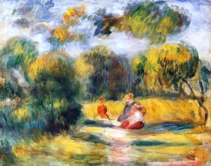 Figures in a Landscape by Oil Painting Reproduction