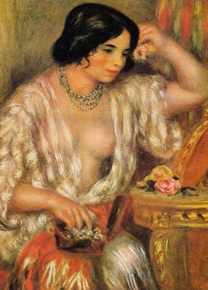 Gabrielle Wearing Jewelry by Oil Painting Reproduction