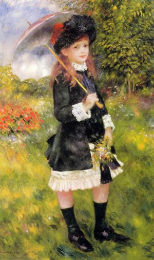 Girl with a Parasol also known as Aline Nunes by Oil Painting Reproduction