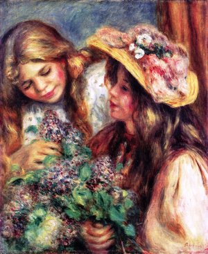 Girls with Lilacs by Oil Painting Reproduction