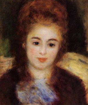 Head of a Young Woman Wearing a Blue Scarf also known as Madame Henriot by Oil Painting Reproduction