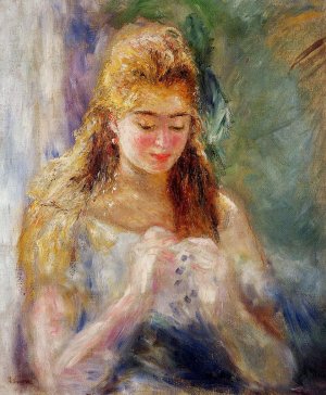 La Couseuse by Oil Painting Reproduction