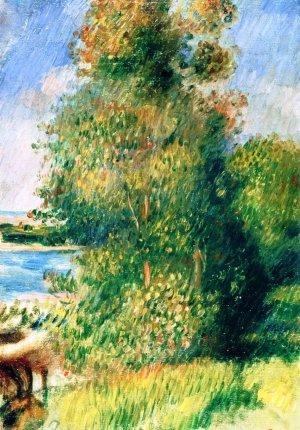 Landscape, Banks of the River by Oil Painting Reproduction