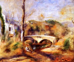 Landscape with Bridge by Oil Painting Reproduction