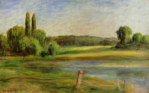 Landscape with Fence by Oil Painting Reproduction