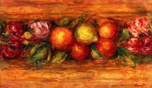 Panel of Fruits and Flowers by Oil Painting Reproduction