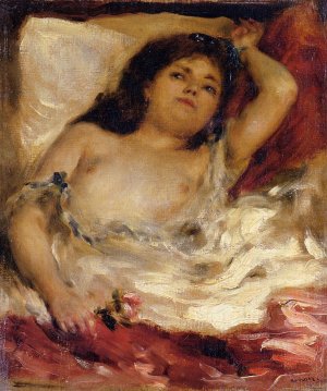 Reclining Semi-Nude by Oil Painting Reproduction