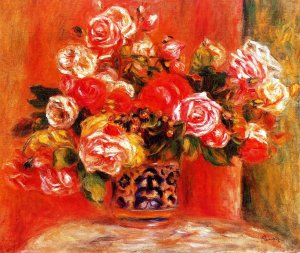 Roses in a Vase by Oil Painting Reproduction