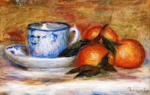 Still Life - Oranges and Teacup by Oil Painting Reproduction