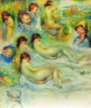 Studies of Pierre Renoir; His Mother, Aline Charicot, Nudes and Landscape