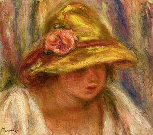 Study of a Woman in a Yellow Hat by Oil Painting Reproduction