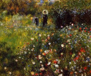 Summer Landscape also known as Woman with a Parasol in a Garden by Oil Painting Reproduction