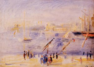 The Old Port of Marseille, People and Boats by Oil Painting Reproduction