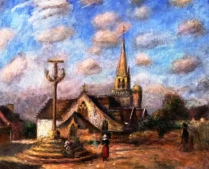 The Wayside Cross and Church of Nizon near Pont-Aven