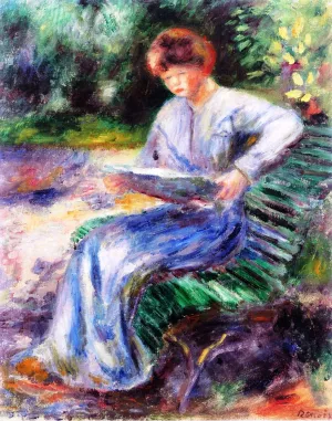 Woman Seated on a Bench, Reading