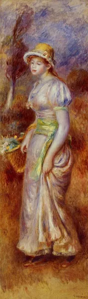 Woman with a Basket of Flowers