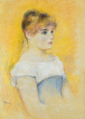 Young Girl in a Blue Corset by Oil Painting Reproduction