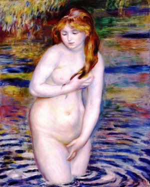 Young Woman Bathing by Oil Painting Reproduction