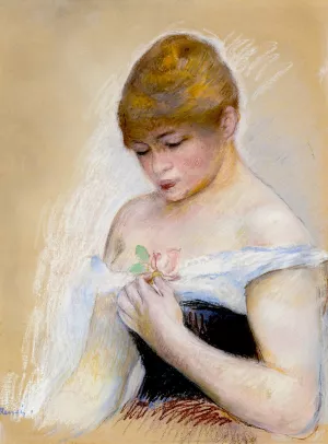 Young Woman Holding a Flower also known as Portrait of Jeanne Samary