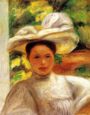 Young Woman in a Hat 2 by Oil Painting Reproduction