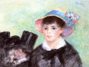 Young Woman in a Straw Hat 3 by Oil Painting Reproduction