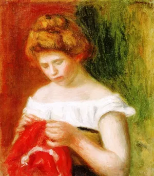 Young Woman Sewing