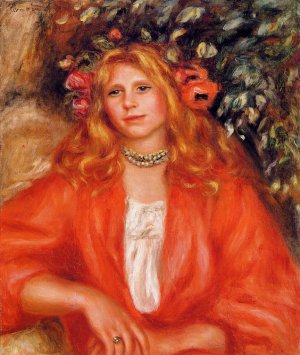 Young Woman Wearing a Garland of Flowers by Oil Painting Reproduction